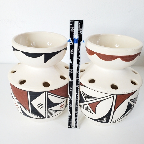 Handmade Native American Olguin Isleta Pueblo Pottery Flower Vase Southwestern - Picture 9 of 11